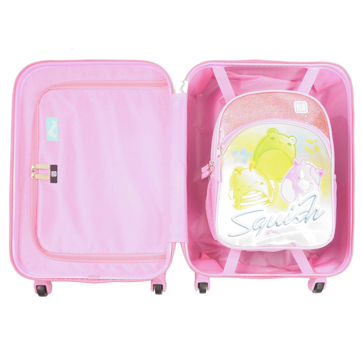 Squishmallows Clouds 2-Piece Pink Luggage Set by FUL